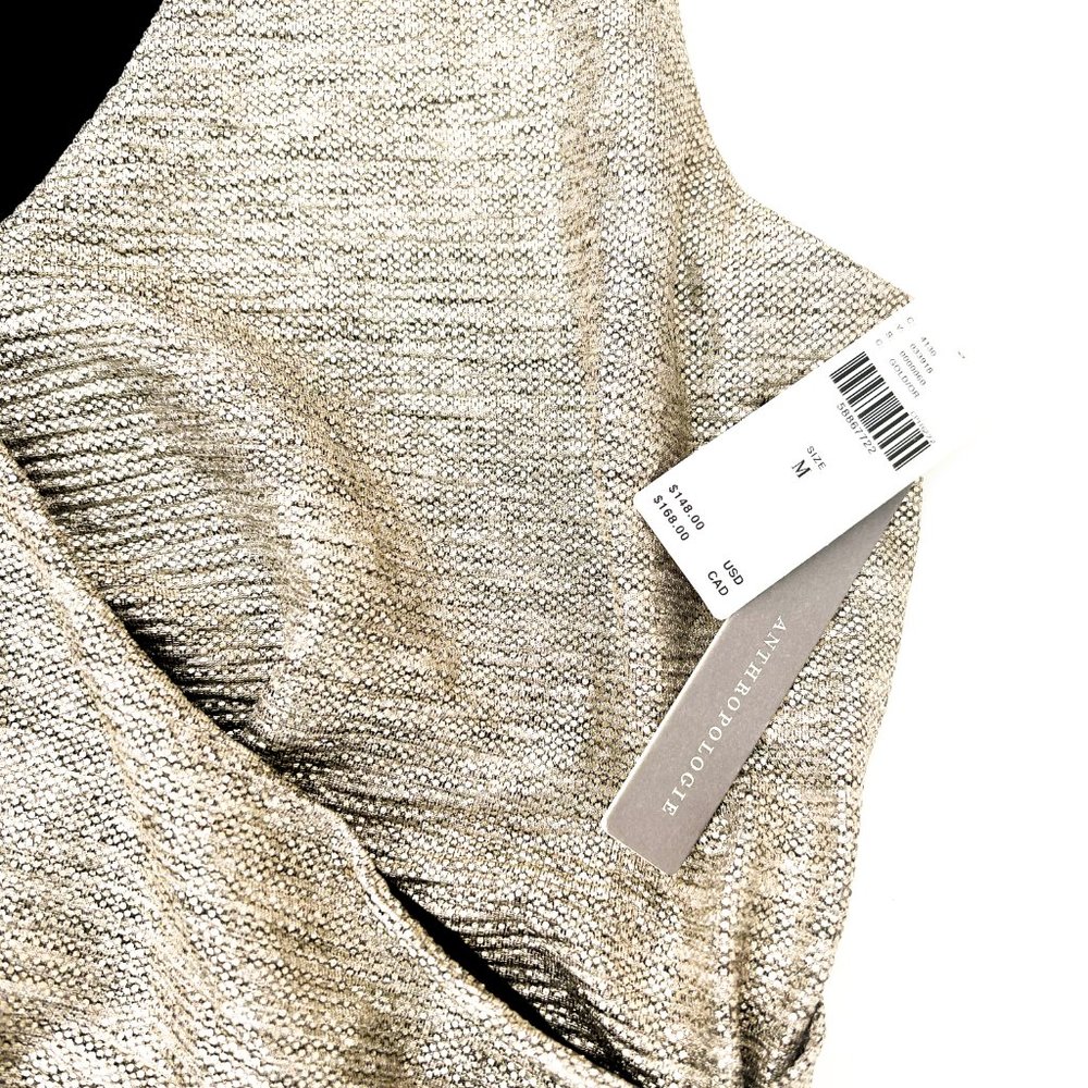 NWT anthropologie gold metallic midi dress w/comfy liner - Picture 10 of 10